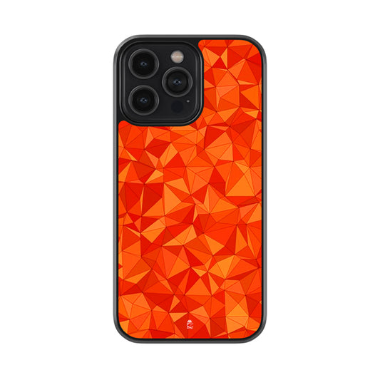 Rojo Orange Coralito Marble Glossy Metal Case