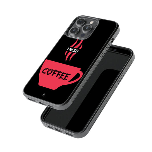I Need Coffee Glossy Metal Case