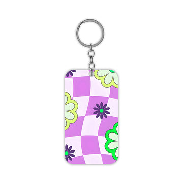 Funky Pink Florals Keychain