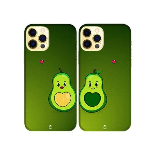 Avacado Family Slim Hard Couple Phone Case