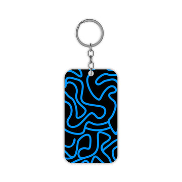 Blue Topography Keychain