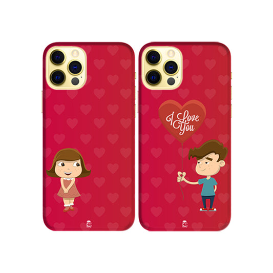 Shy Feel Slim Hard Couple Phone Case