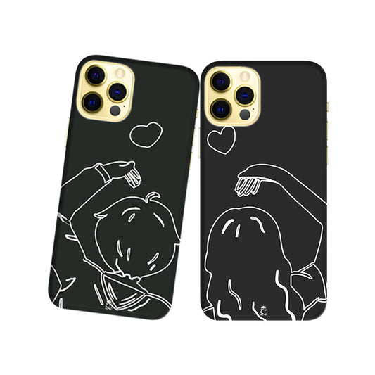 Chalk Art Couple Slim Hard Couple Phone Case