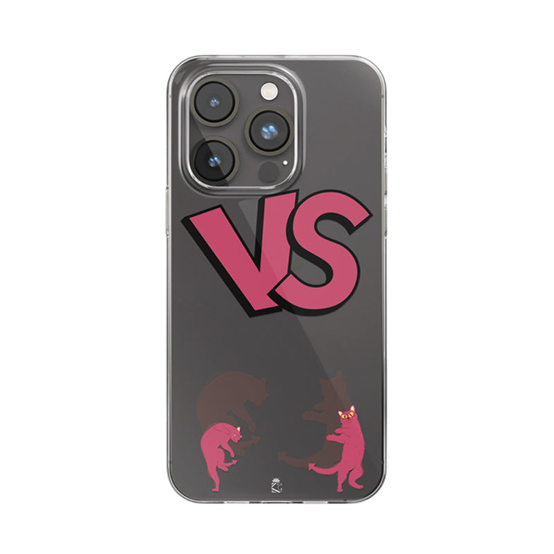 Cat Fight Clear Silicone Case