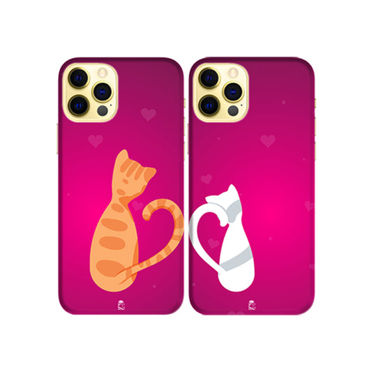 Cat Lovers Slim Hard Couple Phone Case