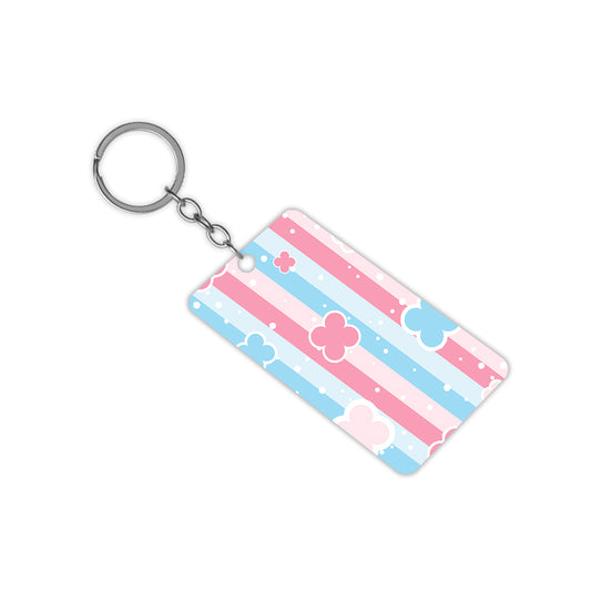 Pink and Blue Pattern Keychain