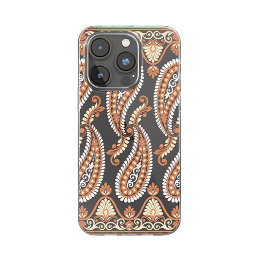 Orange Mehandi Clear Silicone Case