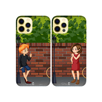 Fighting Lovers Slim Hard Couple Phone Case