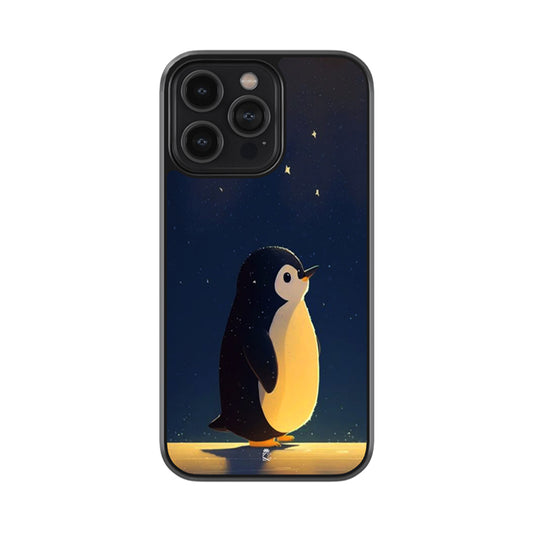 Star Gazing Penguin Glossy Metal Case