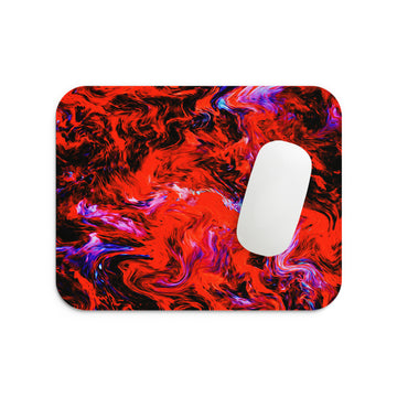 Red Liquid Design Mouse Pad