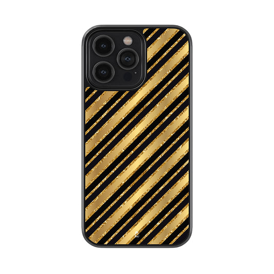 Rich Black and Gold Shades Glossy Metal Case