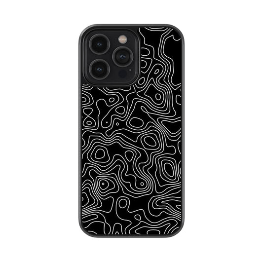 Black Swirl Topography Glossy Metal Case