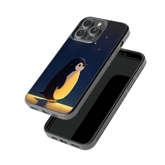 Star Gazing Penguin Glossy Metal Case