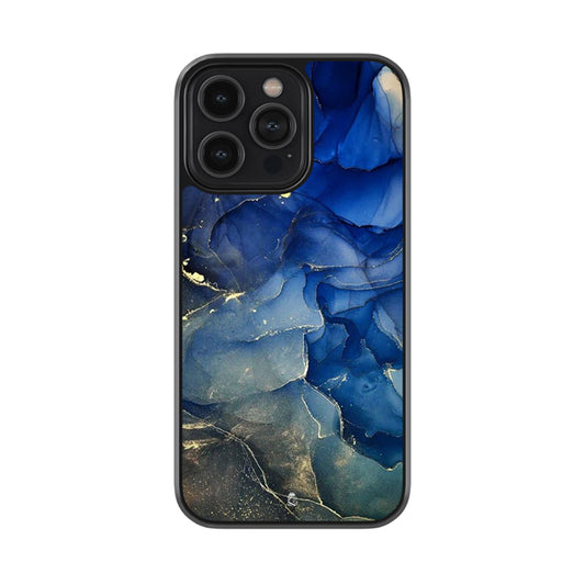 Blue Emperador Marble Glossy Metal Case