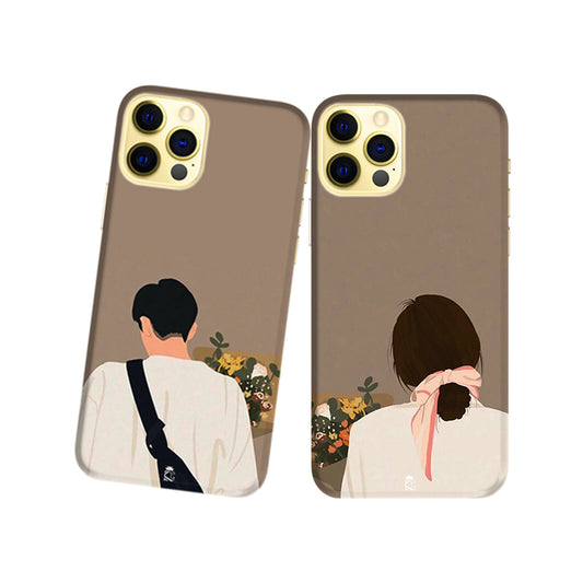 Lost Distance Relationship Slim Hard Couple Phone Case