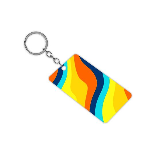 Colourful Liquid Waves Keychain