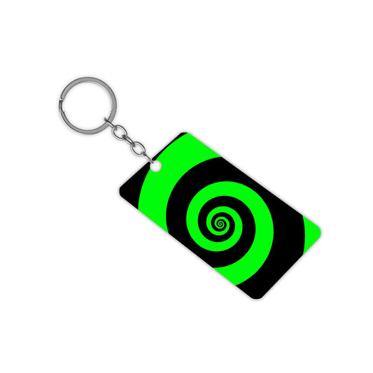 Green Illusion Circles Keychain