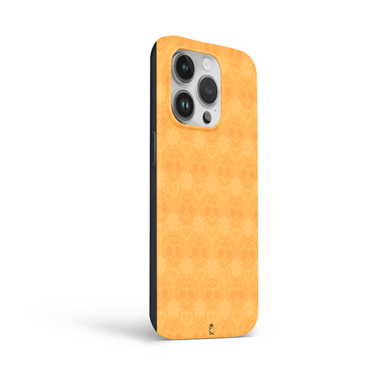 Yellow Skull Hearts Flexible Soft Silicone Case