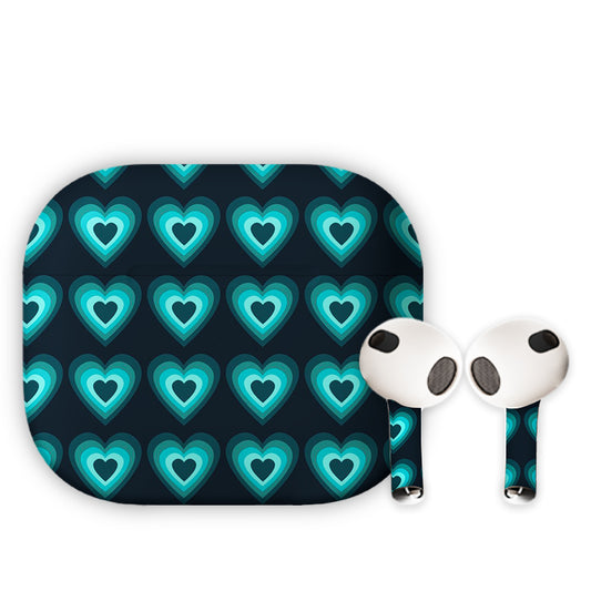 Blue Hearts Earbuds Skin