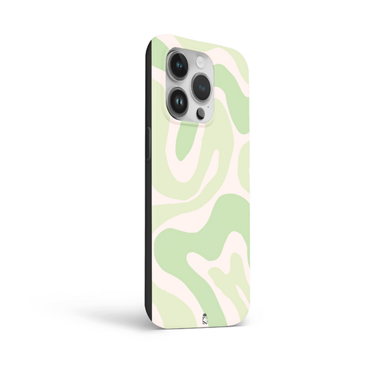 Green Liquid Waves Flexible Soft Silicone Case