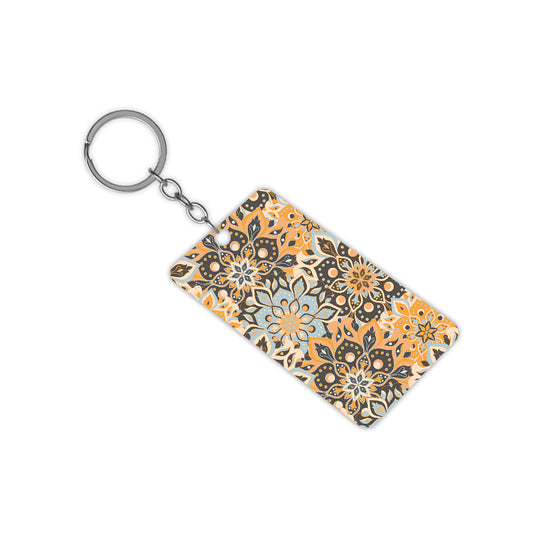Orange Mandala Keychain