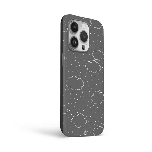 Rain Dotted Clouds Flexible Soft Silicone Case