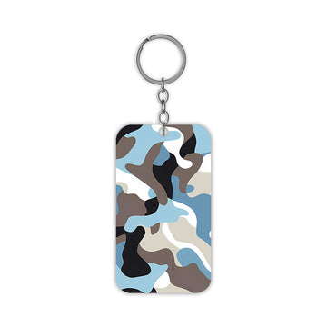 Blue Camo Keychain