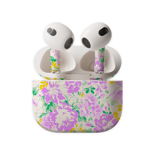 Purple Pastel Flower Earbuds Skin