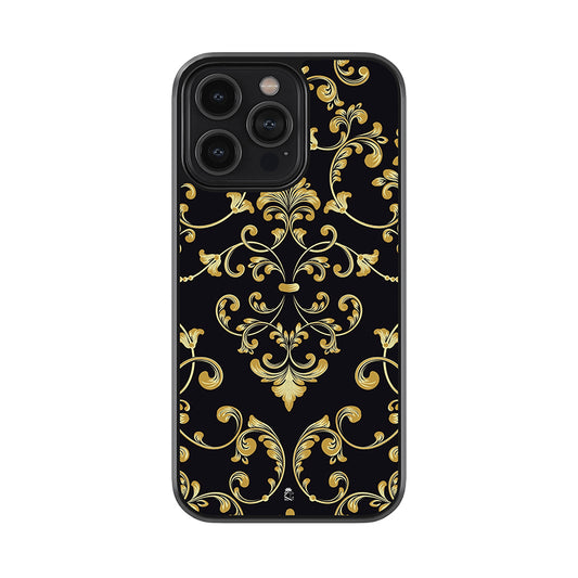 Black Royal Motif Glossy Metal Case