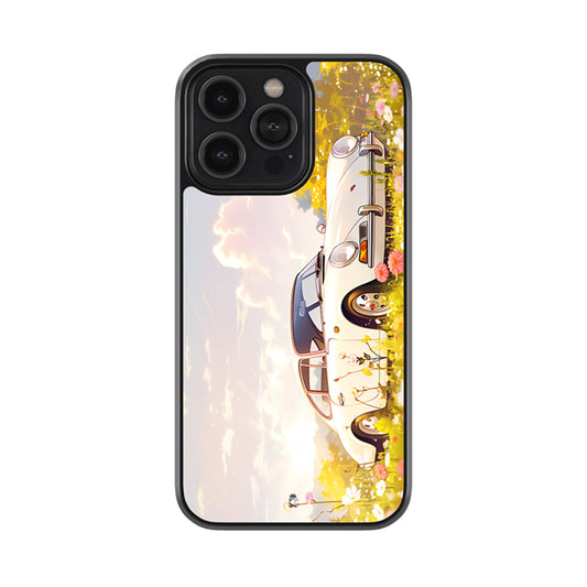 Landscape White Car Glossy Metal Case