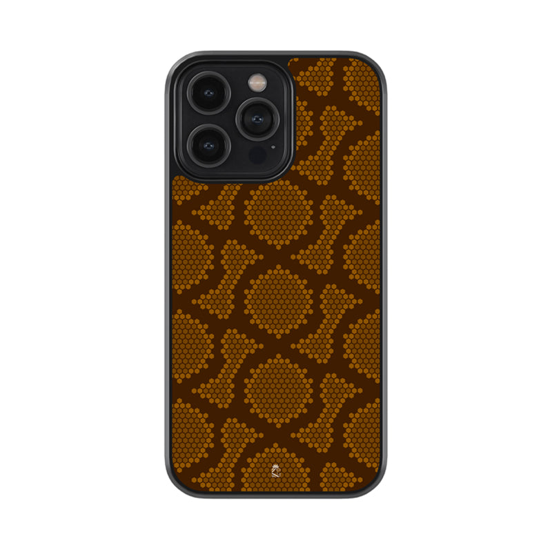 Brown Snake Skin Glossy Metal Case