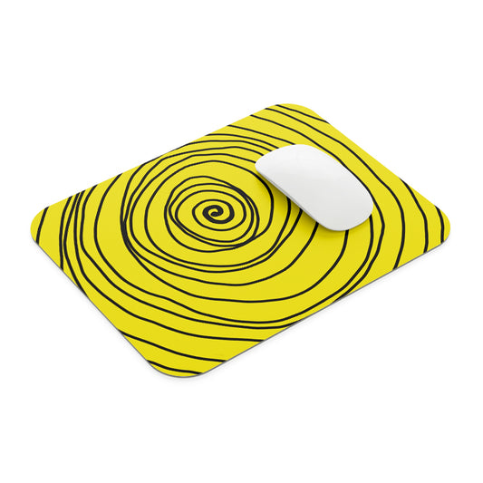 Yellow Swrils Mouse Pad
