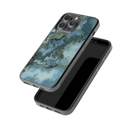 Grey Fluid Marble Glossy Metal Case
