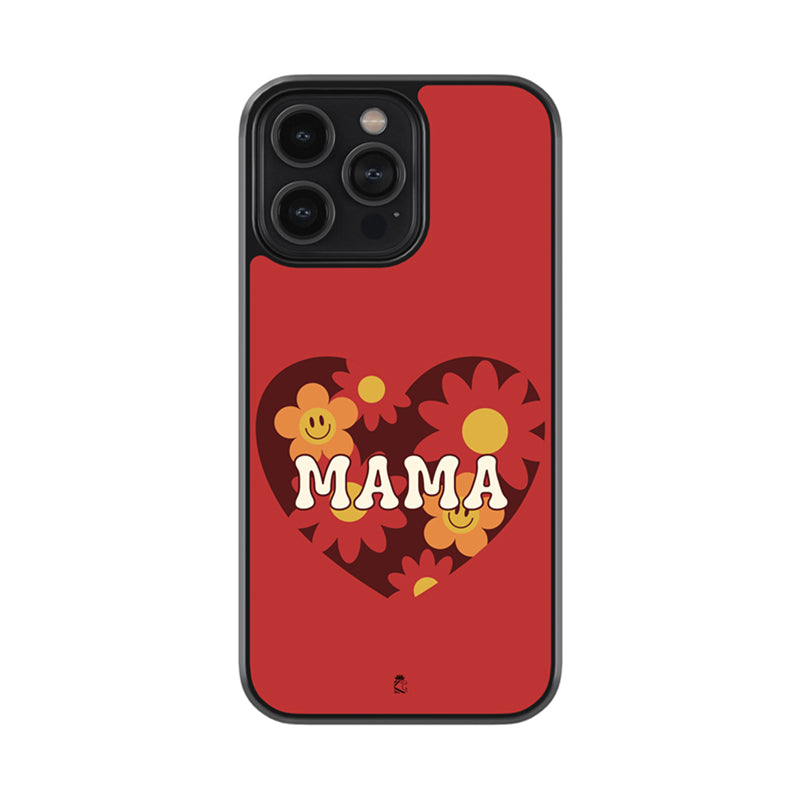 Floral Heart Mama Glossy Metal Case