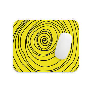Yellow Swrils Mouse Pad
