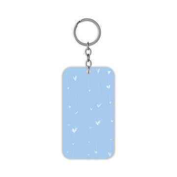 Pale Blue Hearts Keychain