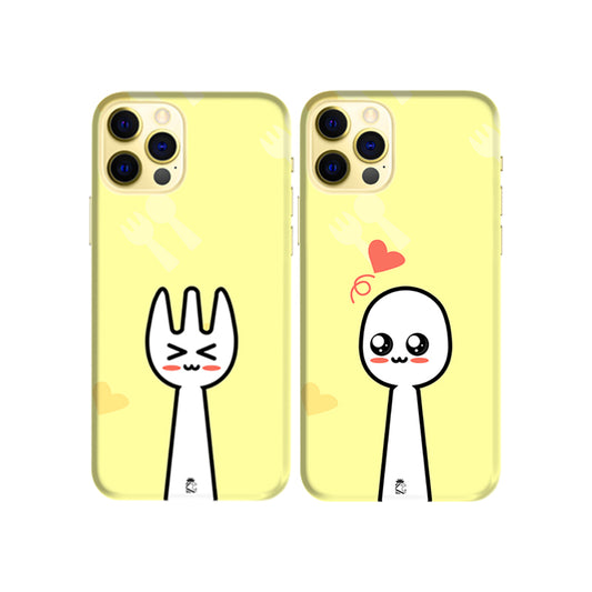 Fork and Spoon  Slim Hard Couple Phone Case