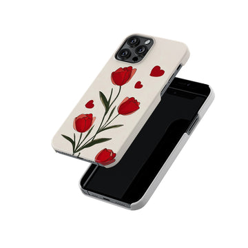 Red Florals Slim Hard Case