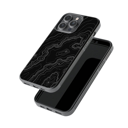 White Lava Topography Glossy Metal Case