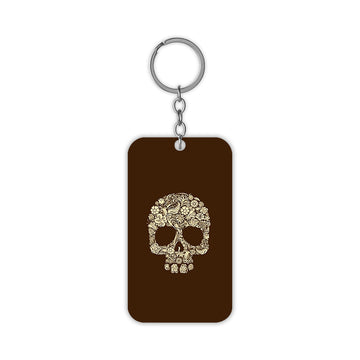 Floral Skull Keychain