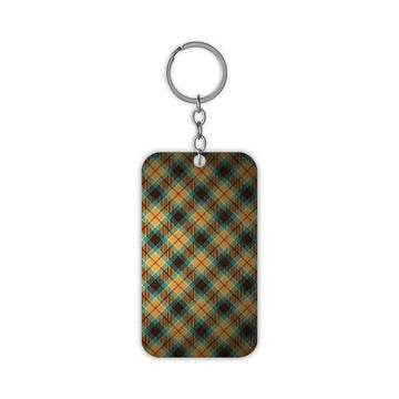 Brown Checkered Pattern Keychain