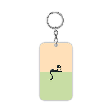 Cat On the Wall Keychain
