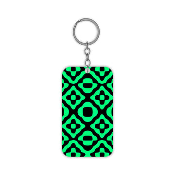 Green XO Pattern Keychain