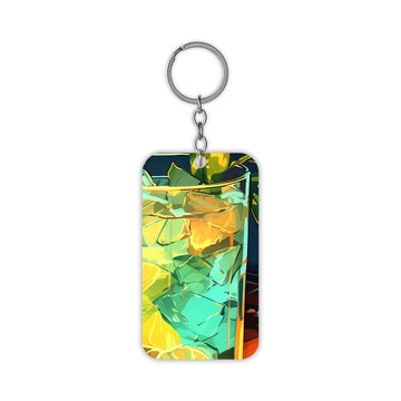 Glass Of Ice Keychain