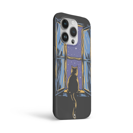 Star Gazing Cat Flexible Soft Silicone Case