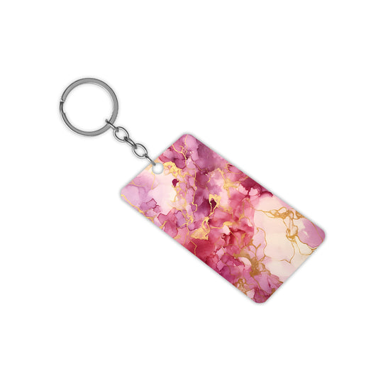 Pink Marbles Keychain