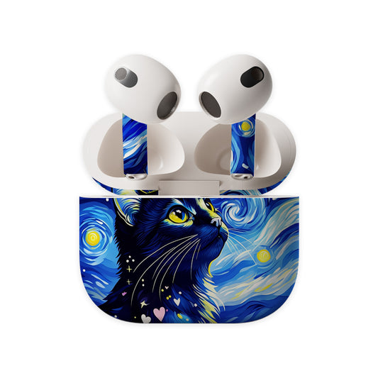 Starry Cat Art Earbuds Skin