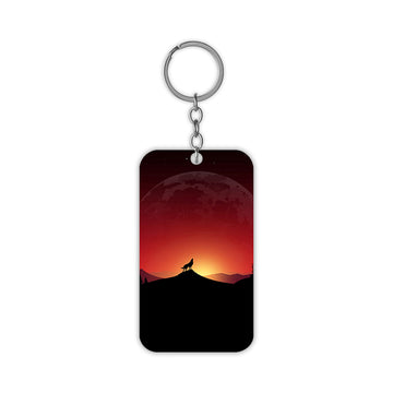 Wolf on the Mountain Keychain