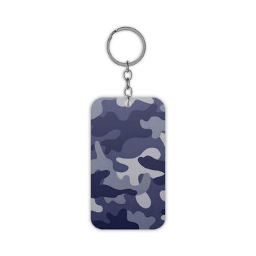 Blue Camoflauge Keychain