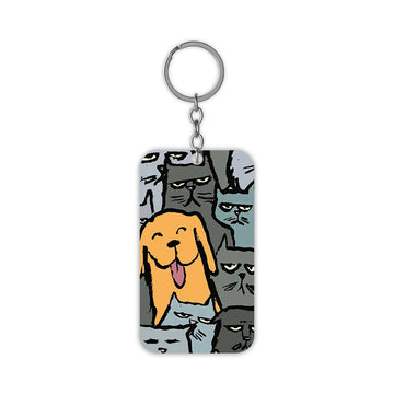 Happy Cute Dog Keychain